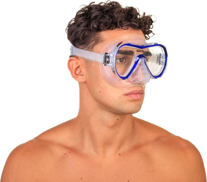 Seac Unisex Jugend Set Giglio MD Valve Schnorchelset mit Maske und Schnorchel mit Wasserausblasventi