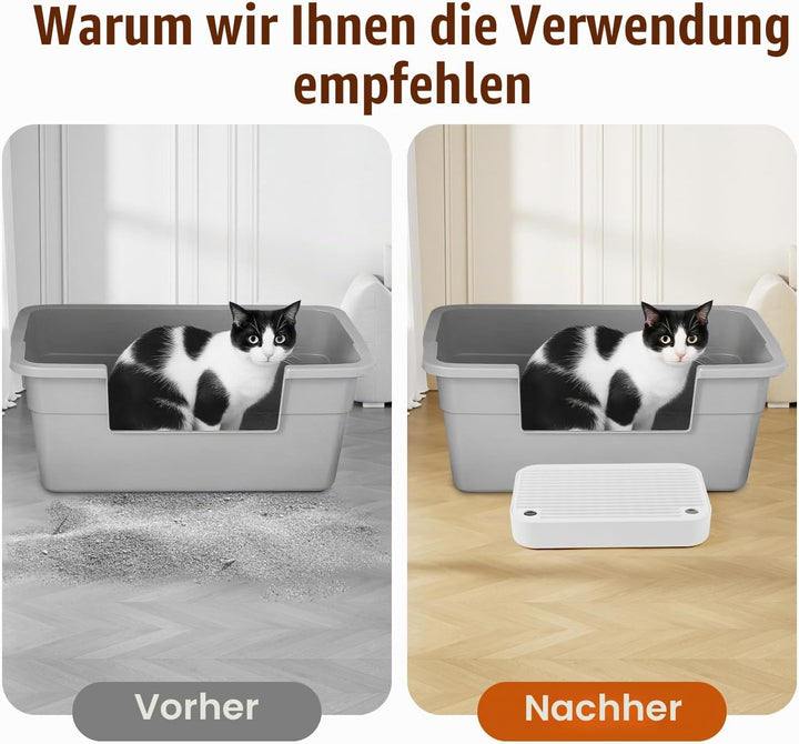 Katzentreppe, Katzentoilette Rampenmatte mit Filterfunktion, Katzenklo Stufen für automatische selbs