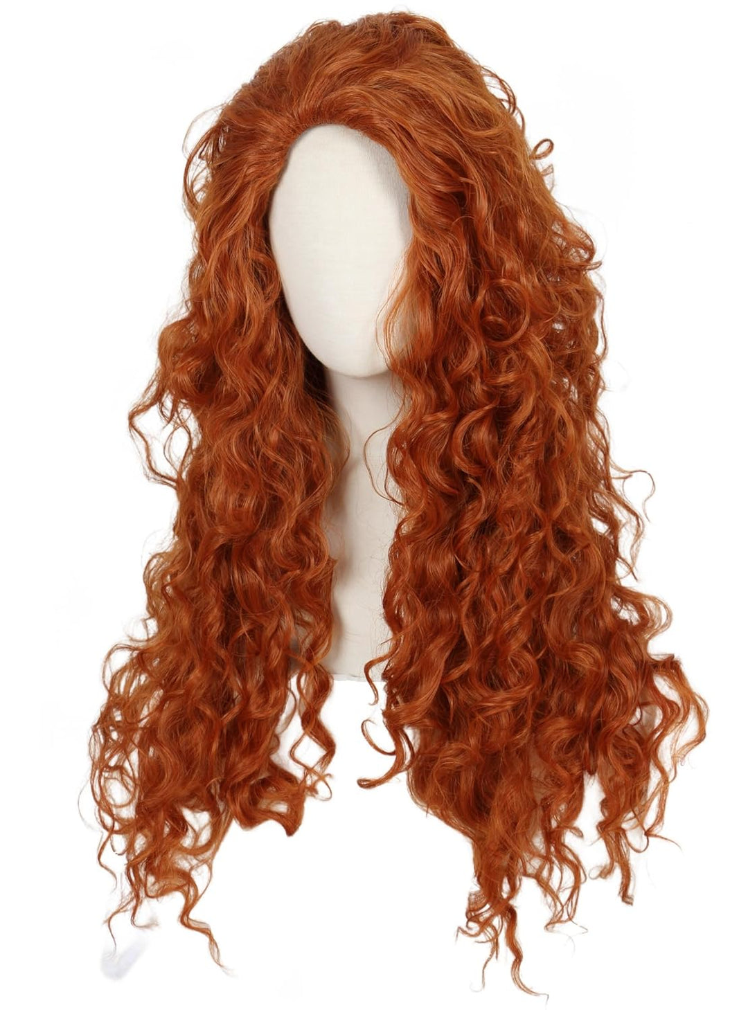Linfairy Lange Lockige Orange Perücke Kostüm Halloween Cosplay Perücke