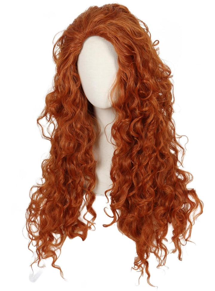 Linfairy Lange Lockige Orange Perücke Kostüm Halloween Cosplay Perücke