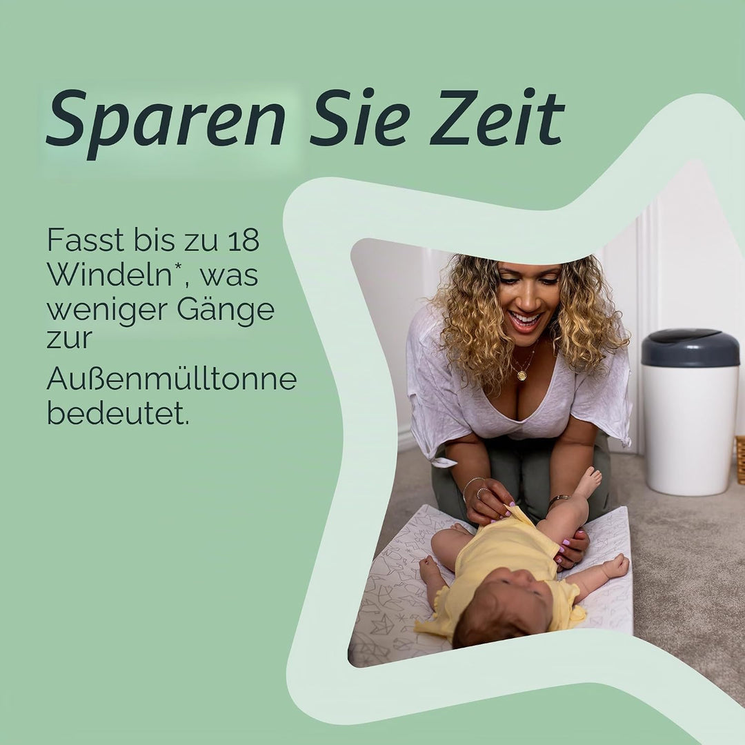 Tommee Tippee Simplee Windeleimer, mit 1 Nachfüllkassette, Schützt gegen Gerüche und Keime*, Zu 100%