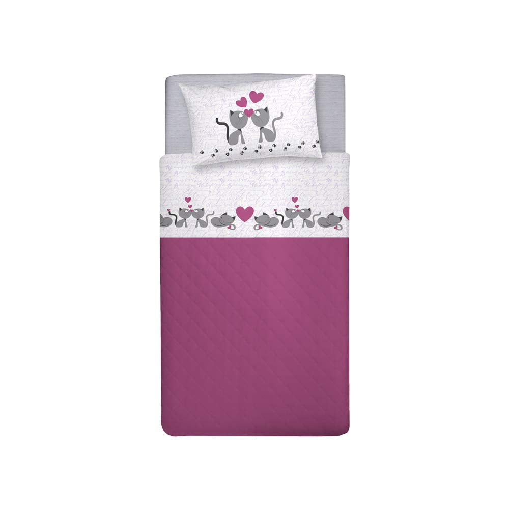 PENSIERI DELICATI Bettwäsche Set Einzelbett 100% Baumwolle, Einzelbett 90x200 Inklusive Bodenblech,