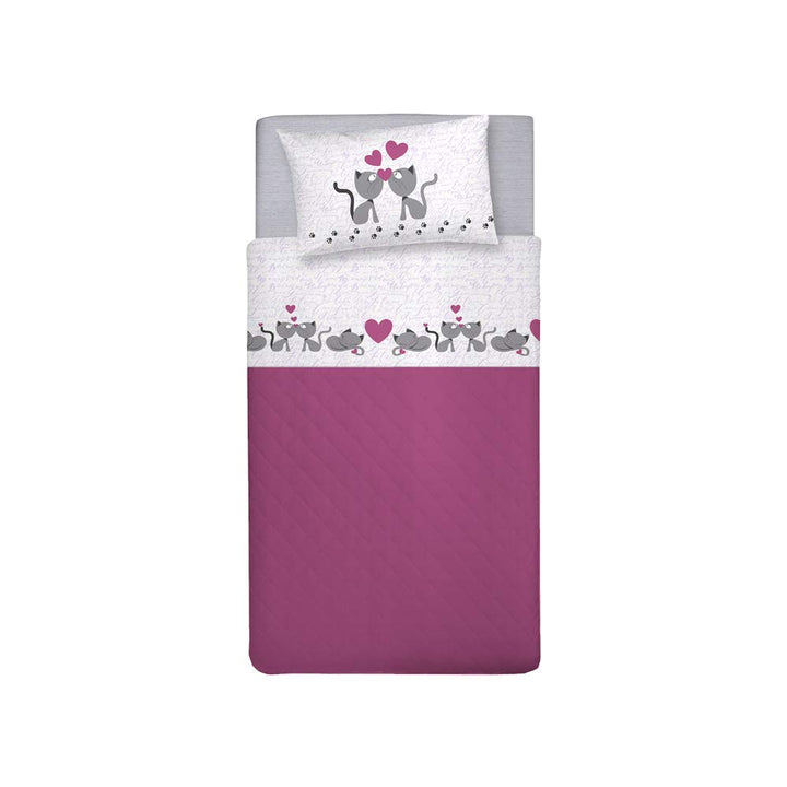 PENSIERI DELICATI Bettwäsche Set Einzelbett 100% Baumwolle, Einzelbett 90x200 Inklusive Bodenblech,