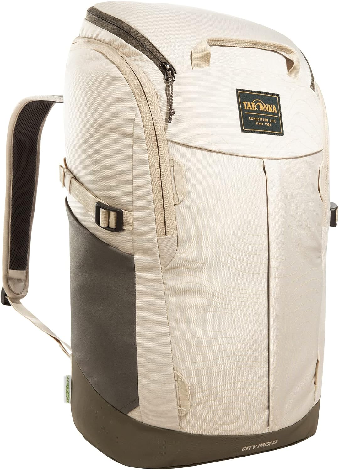 Tatonka Unisex City Pack 22 Rucksack (1er Pack) 22 Liter Brown Rice Curve, 22 Liter Brown Rice Curve