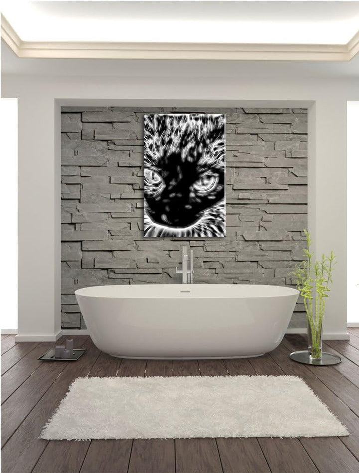 Pixxprint Siamkatze mit Augen als Leinwandbild/Grösse: 100x70 / Wandbild/Kunstdruck/fertig bespannt,