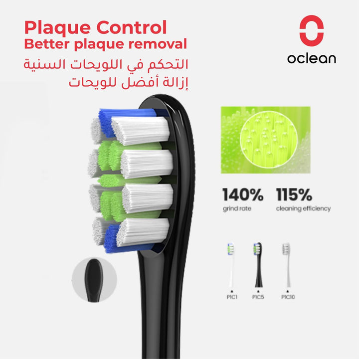 Oclean Bürstenköpfe Professional Clean 2 pack, Ersatzbürsten kompatibel mit Oclean elektrische Zahnb