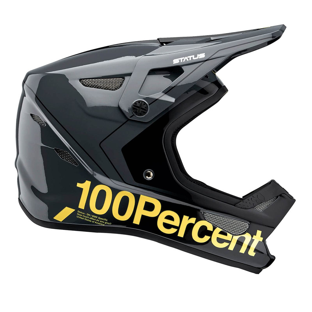 100% Status DH/BMX Helm grau/gelb, M