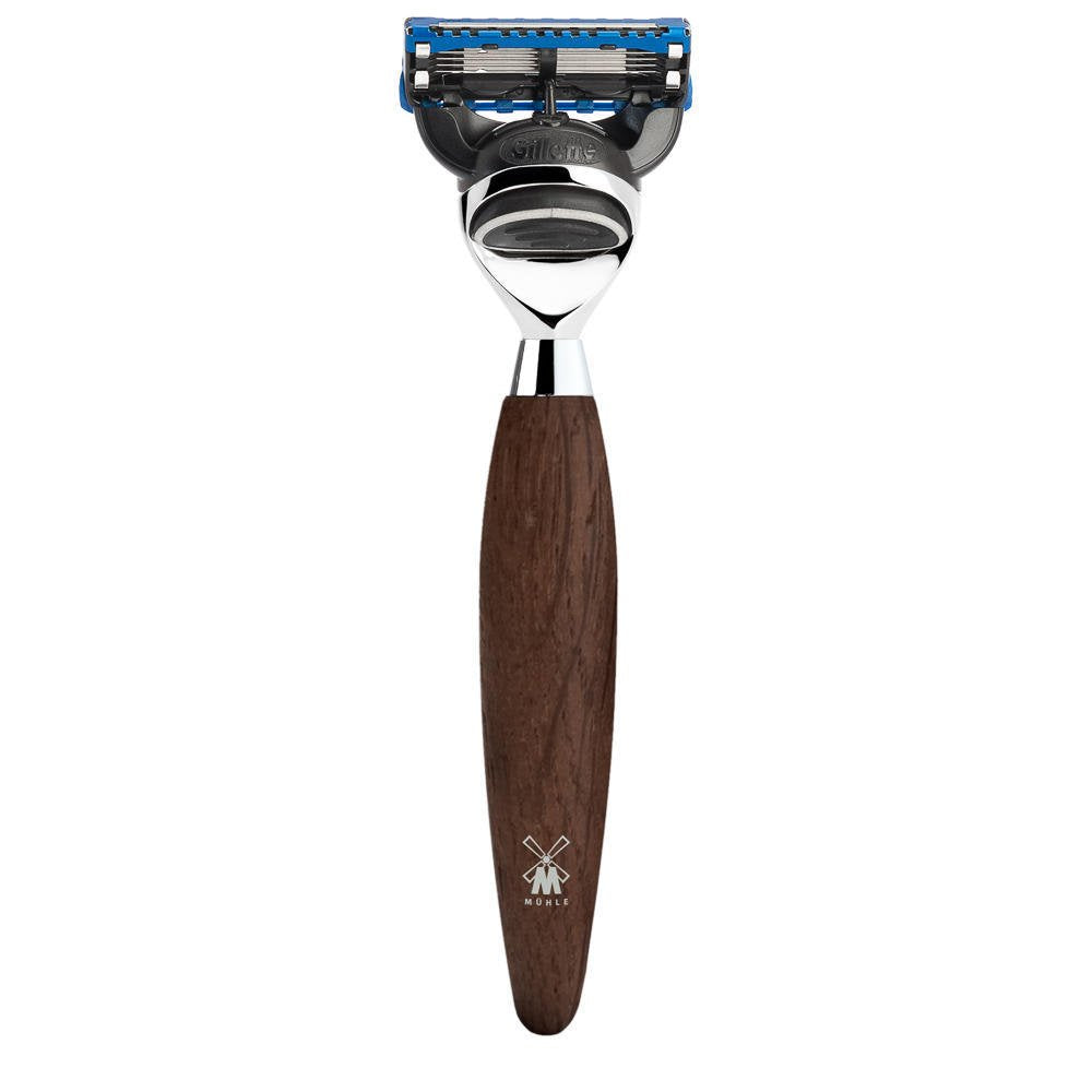 MÜHLE Nassrasierer - Kosmo Serie - kompatibel mit Gillette-Klingen - Mooreiche