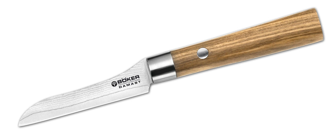 Böker DAMAST OLIVE Gemüsemesser Messer 8.5cm, 130438DAM, Damast Olive Gemüsemesser