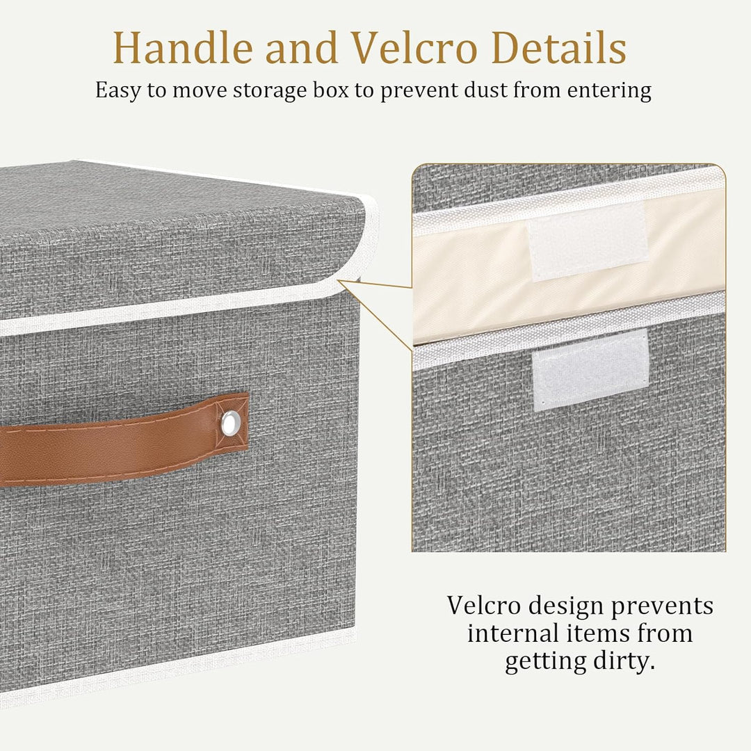OUTBROS 5 Stück Aufbewahrungsboxen mit Deckel, 33 x 23 x 20 cm, faltbare Stoffboxen, Aufbewahrungskö