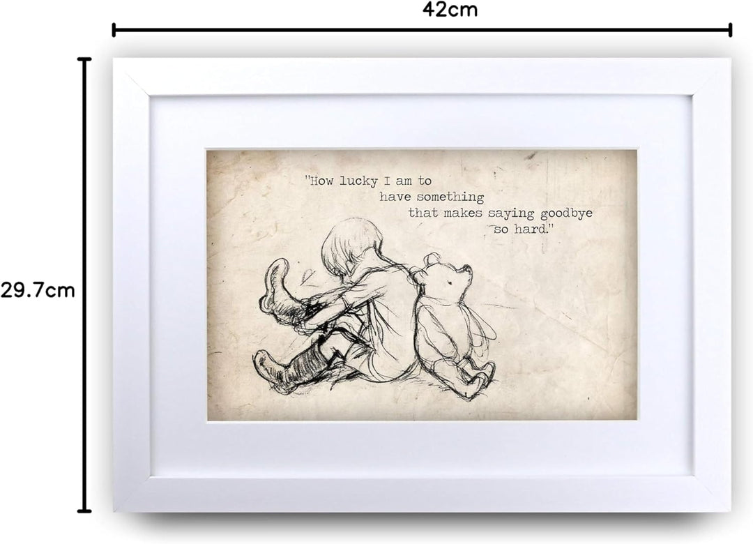 HWC Trading FR Winnie Puuh-Druck für Kinderzimmer, A4, gerahmt, Wie Glück, A3