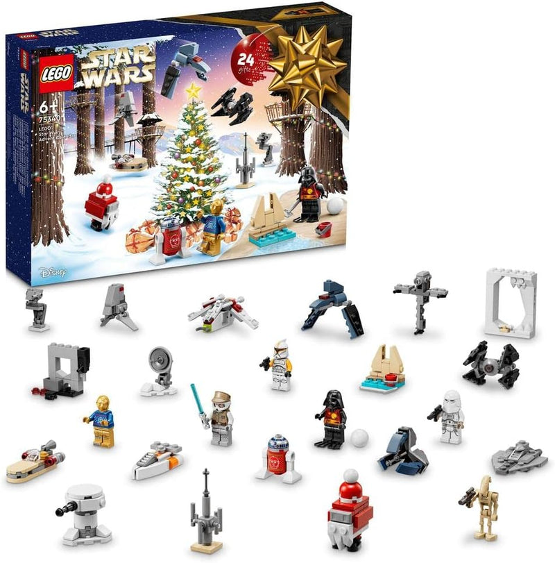 LEGO 75340 Star Wars Adventskalender 2022, 24 Weihnachtsspielzeuge, darunter Minifiguren Gonk Droid,