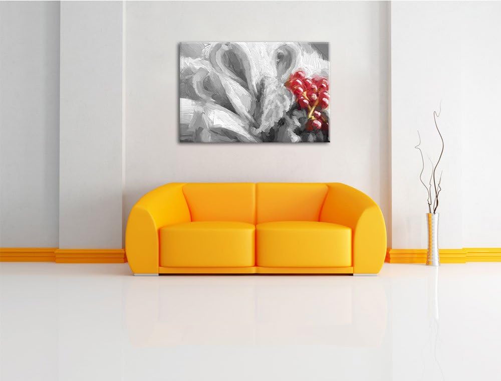 bunte frische Obstschale schwarz/weiss Deluxe Format: 100x70 cm auf Leinwand, XXL riesige Bilder fer