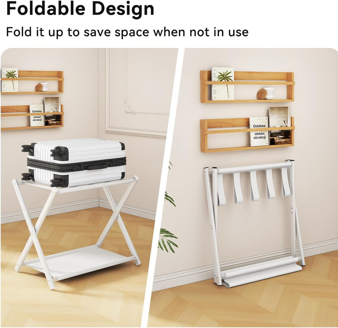 IBUYKE Gepäckhalter für alle Koffergrössen,Klappbarer Kofferhalter mit Stofflagerregal,Einfach zu mo