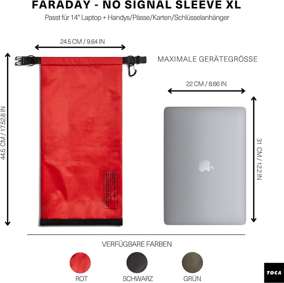 TOCA No Signal Sleeve Keyless Go Schutz Autoschlüssel Hülle, Faraday Bag und Tasche & RFID Blocker,