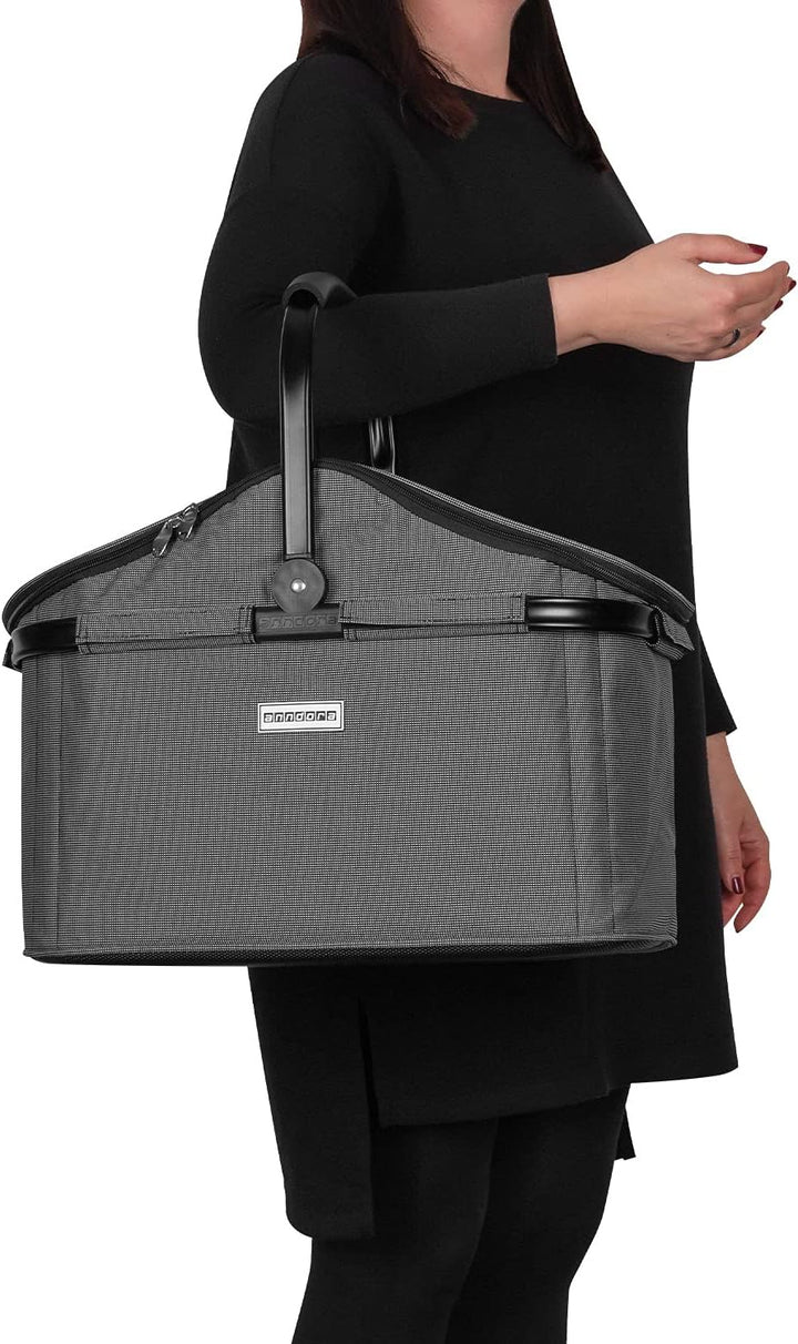 anndora Einkaufskorb 25 Liter Isolierkorb - Grau Iso: Grau Gewebt
