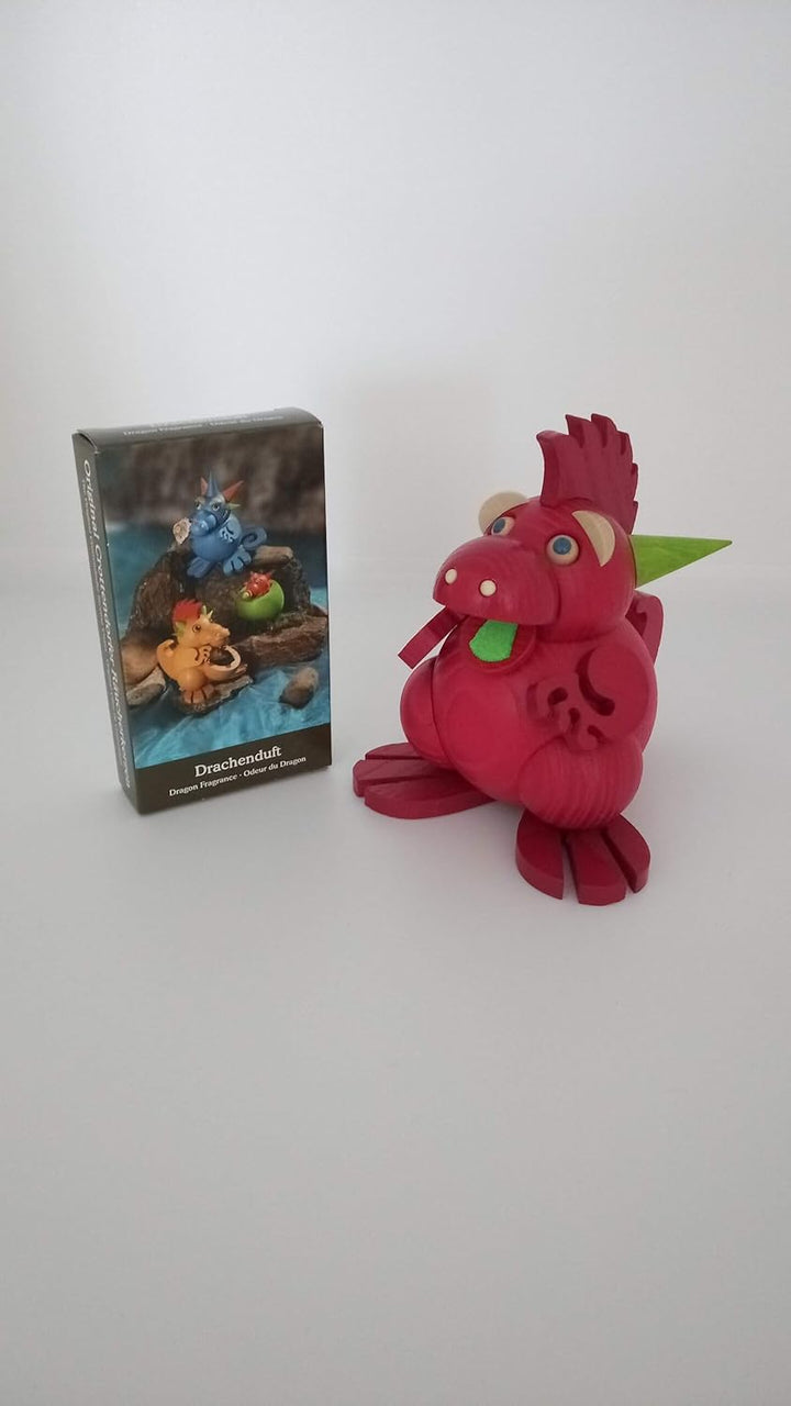 Seiffener Volkskunst | Kugelräucherfigur 12 cm | Räucherdrache | Räuchermännchen | Original Erzgebir