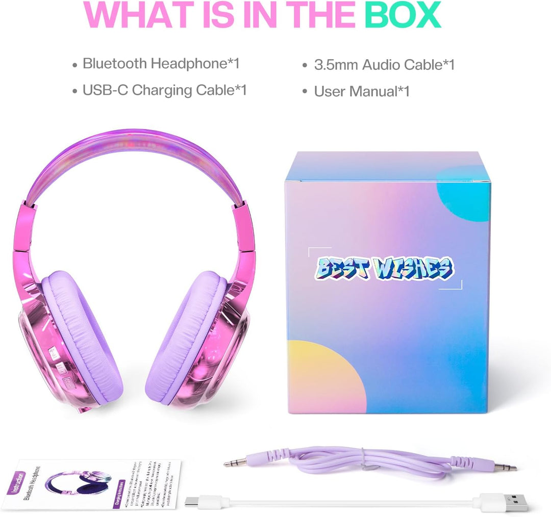 JYPS Bluetooth Kopfhörer Kinder, Kabellose Kopfhörer Bluetooth Kinder Over Ear, Kopfhörer Kinder Blu