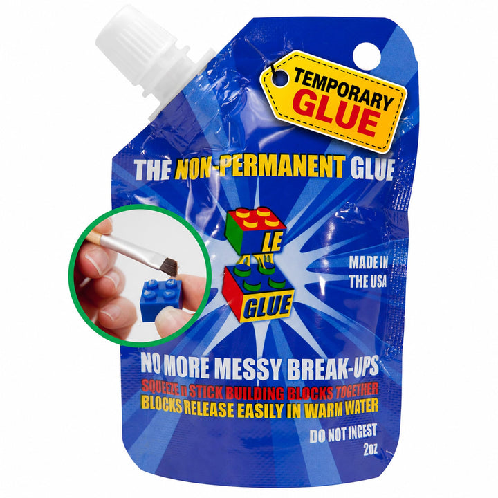 Temporary Glue For LEGO®, Mega Blocks, Nano Blocks, and More. Great For Kids! Non-Toxic! Made In USA