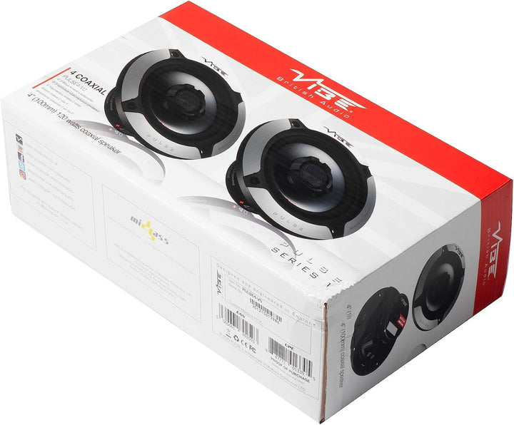 VIBE Audio Pulse 4" 2-Wege-Koaxial-Lautsprecher 40 W MAX, 10 cm, 1 Paar, PULSE4-V0