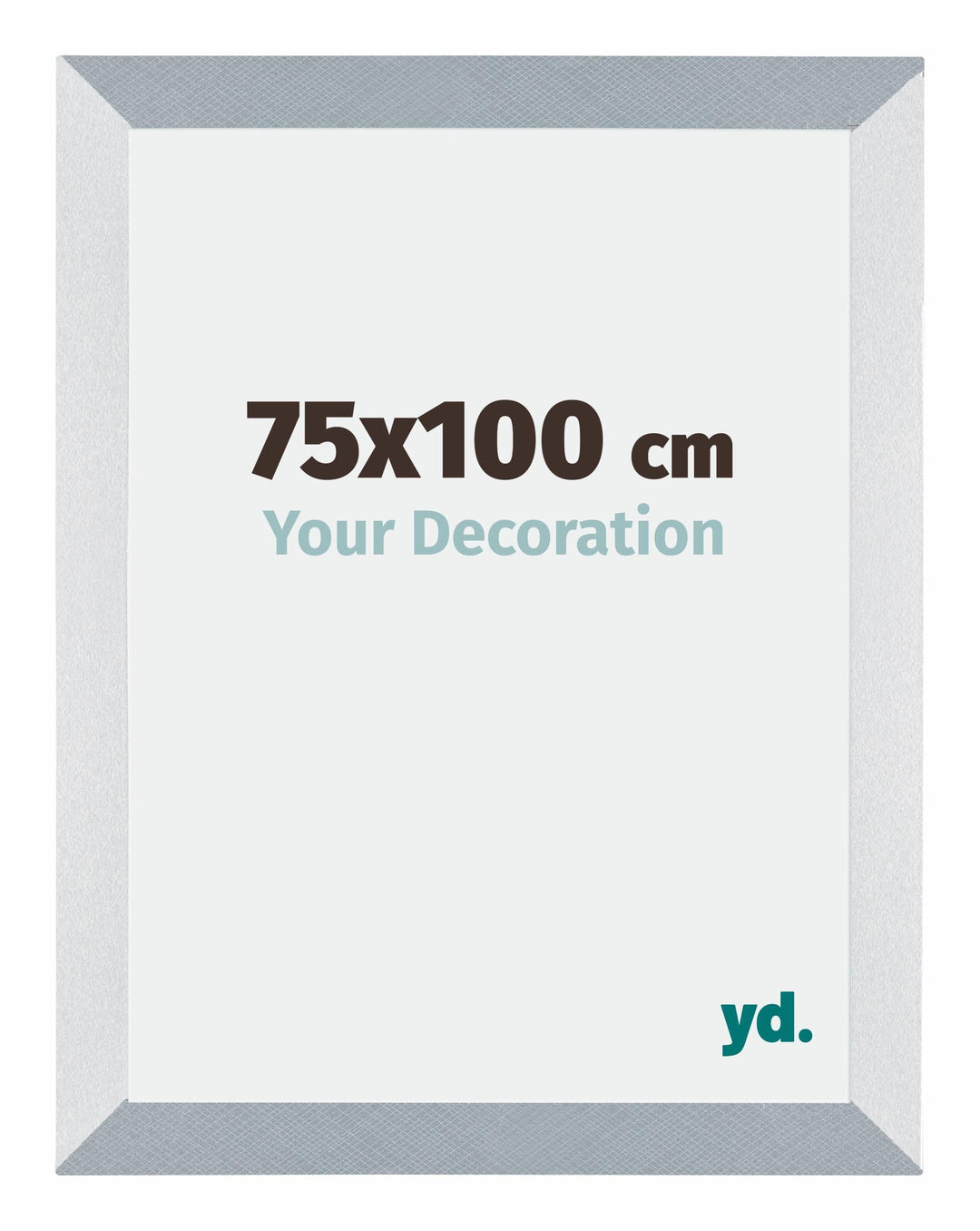 yd. Your Decoration - Bilderrahmen 75x100 cm - Aluminium Gebürstet - Bilderrahmen aus MDF mit Acrylg