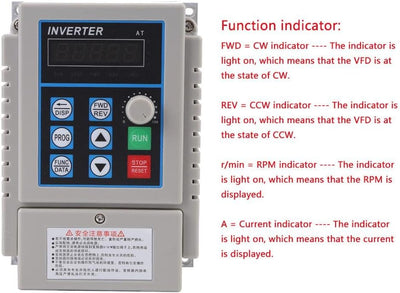 Wechselstrom 220V 0.75KW VFD Frequenzumrichter Antrieb Inverter, Walfront VFD Geschwindigkeits Prüfe