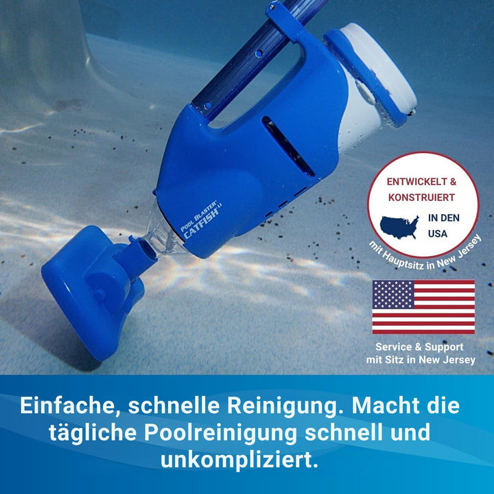 Water Tech POOL BLASTER Catfish batteriebetriebener wiederaufladbarer Staubsauger für Schwimmbad und
