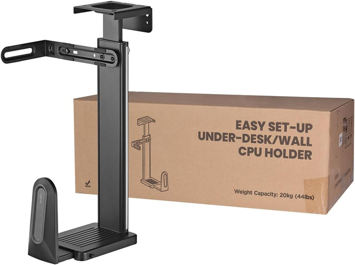 LogiLink EO0073 - PC-Halterung zur Untertisch- oder Wandmontage, Tragkraft bis 20 kg, Farbe: Schwarz