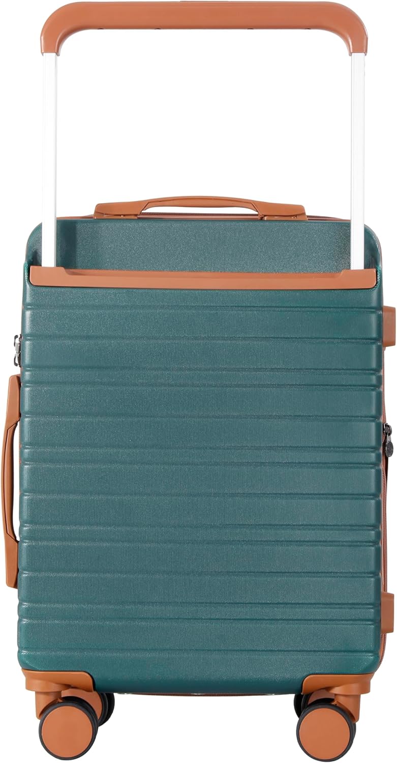 SESCO Reisekoffer Premium-Kofferset 3tlg. Koffer Trolleys Handgepäck Set, breiter Griff, TSA (grün/b