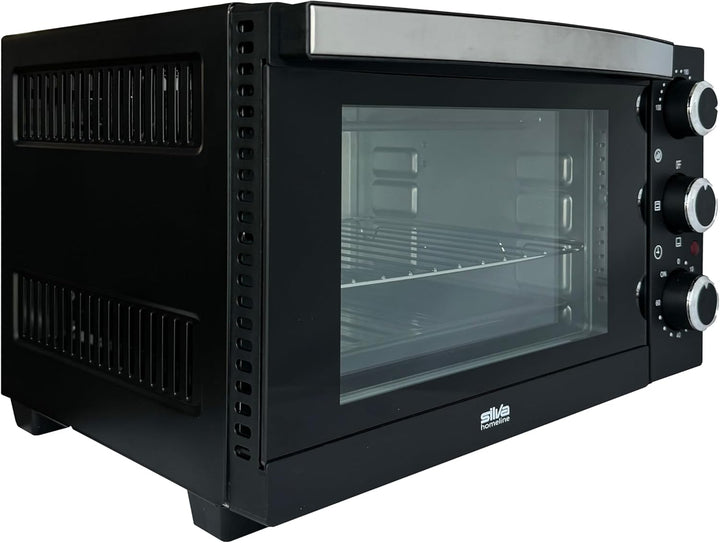 Silva Schneider MB 1600 Minibackofen, 15 L, schwarz, 1200 Watt, Temperaturr. 100-230 °C, Timer, 4 St