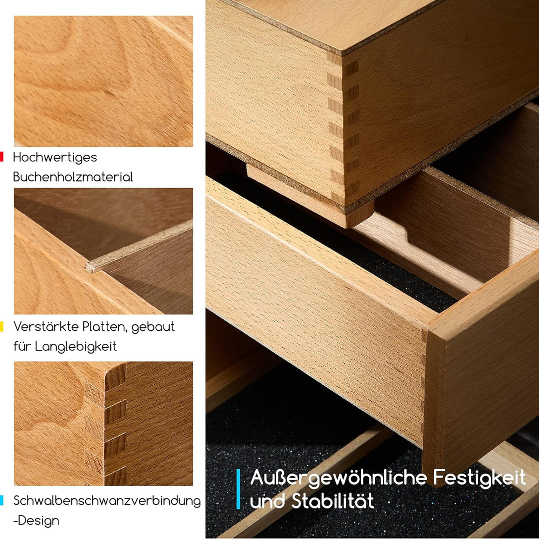 MEEDEN Aufbewahrungsbox für Künstlerbedarf: 1-stufige Kunstbox aus Massivem Buchenholz für Künstlerb