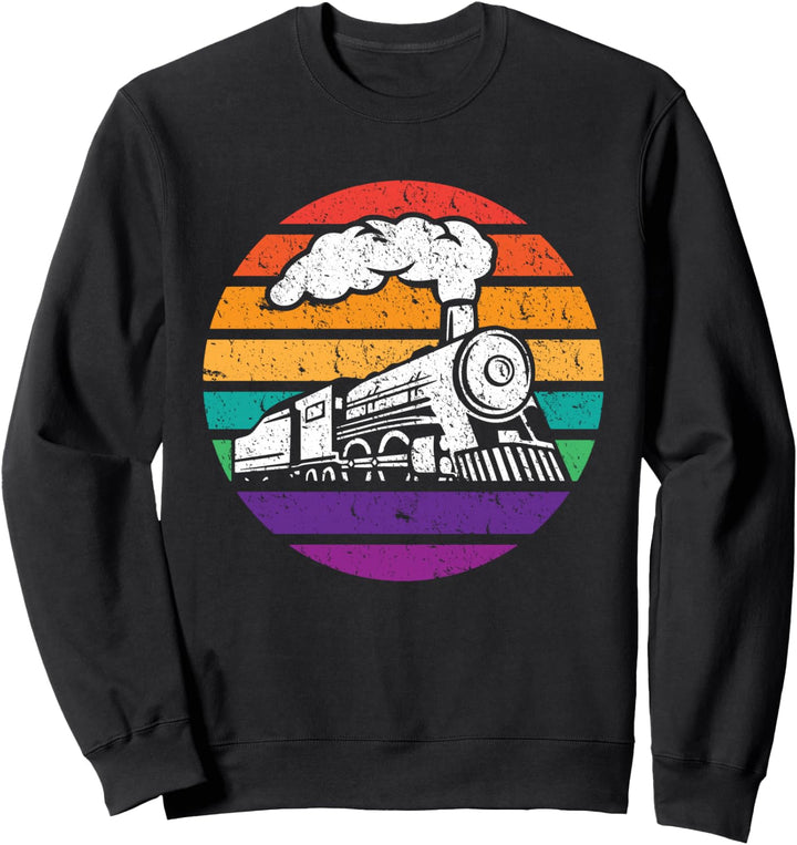 Zugführer Retro Eisenbahn Silhouette I Vintage Eisenbahn Sweatshirt