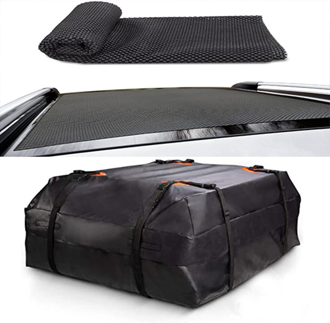 Dachbox für Auto, 14.6 Kubikfuss Wasserdicht Dachkoffer Aufbewahrungsbox mit 8 Breite Gurte & Anti-R
