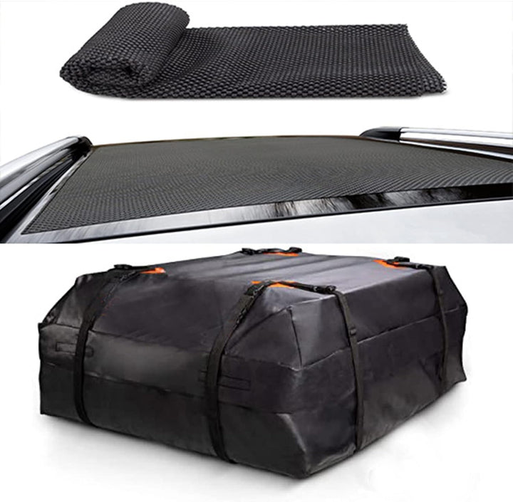 Dachbox für Auto, 14.6 Kubikfuss Wasserdicht Dachkoffer Aufbewahrungsbox mit 8 Breite Gurte & Anti-R