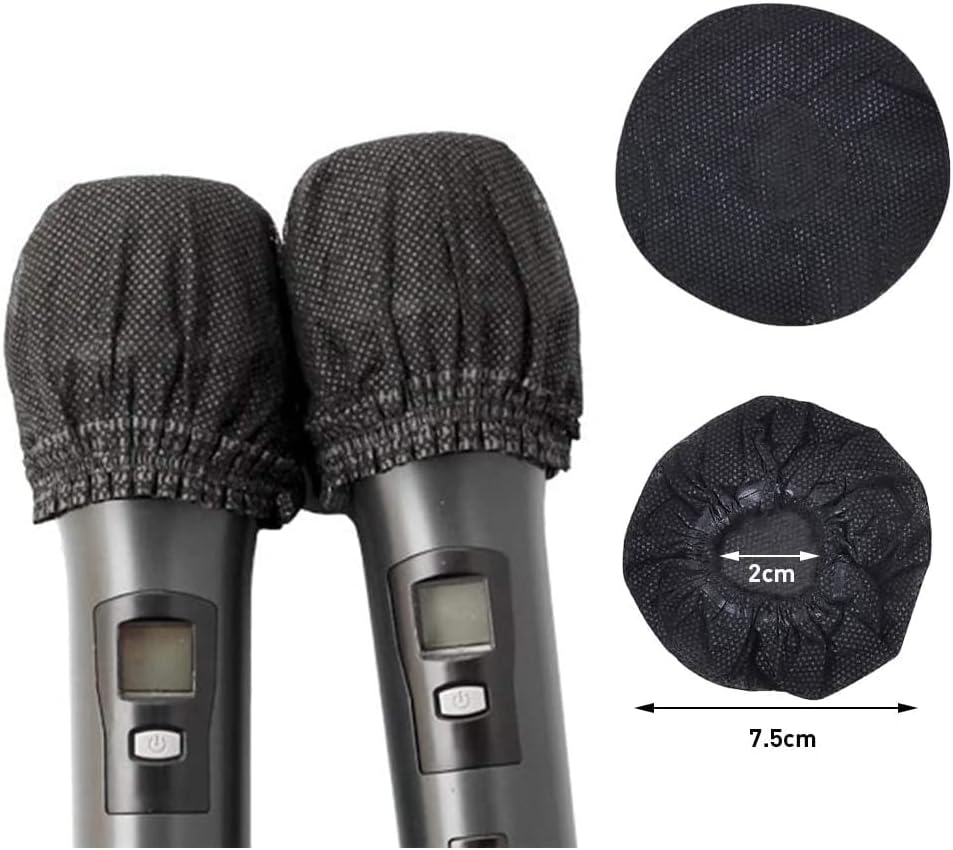 Namvo 100Pcs Disposable Microphone Cover Mic Cover Protective Cap, Non-Woven Microphone Cover Windsc
