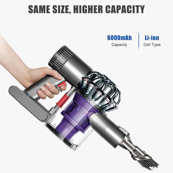 Vunzo 6000mAh V6 Ersatzakku mit LCD-Bildschirm für Dyson V6 Akku - Kompatibel mit DC62 DC58 DC59 DC6