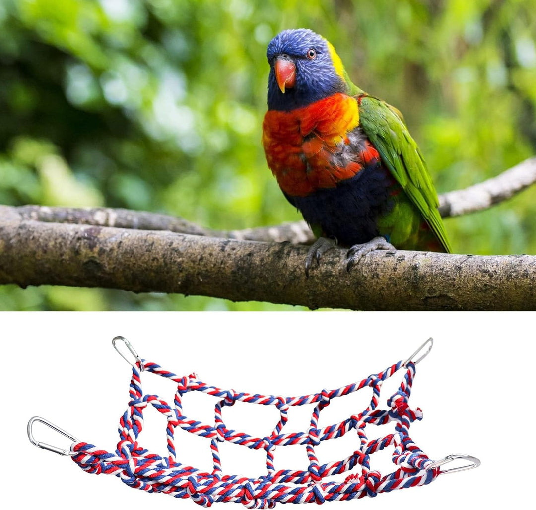 2er Pack Farbiges Kletternetz für Vögel und Kleintiere, Ratten-Kletternetz, Hängende Hängematte, Vog