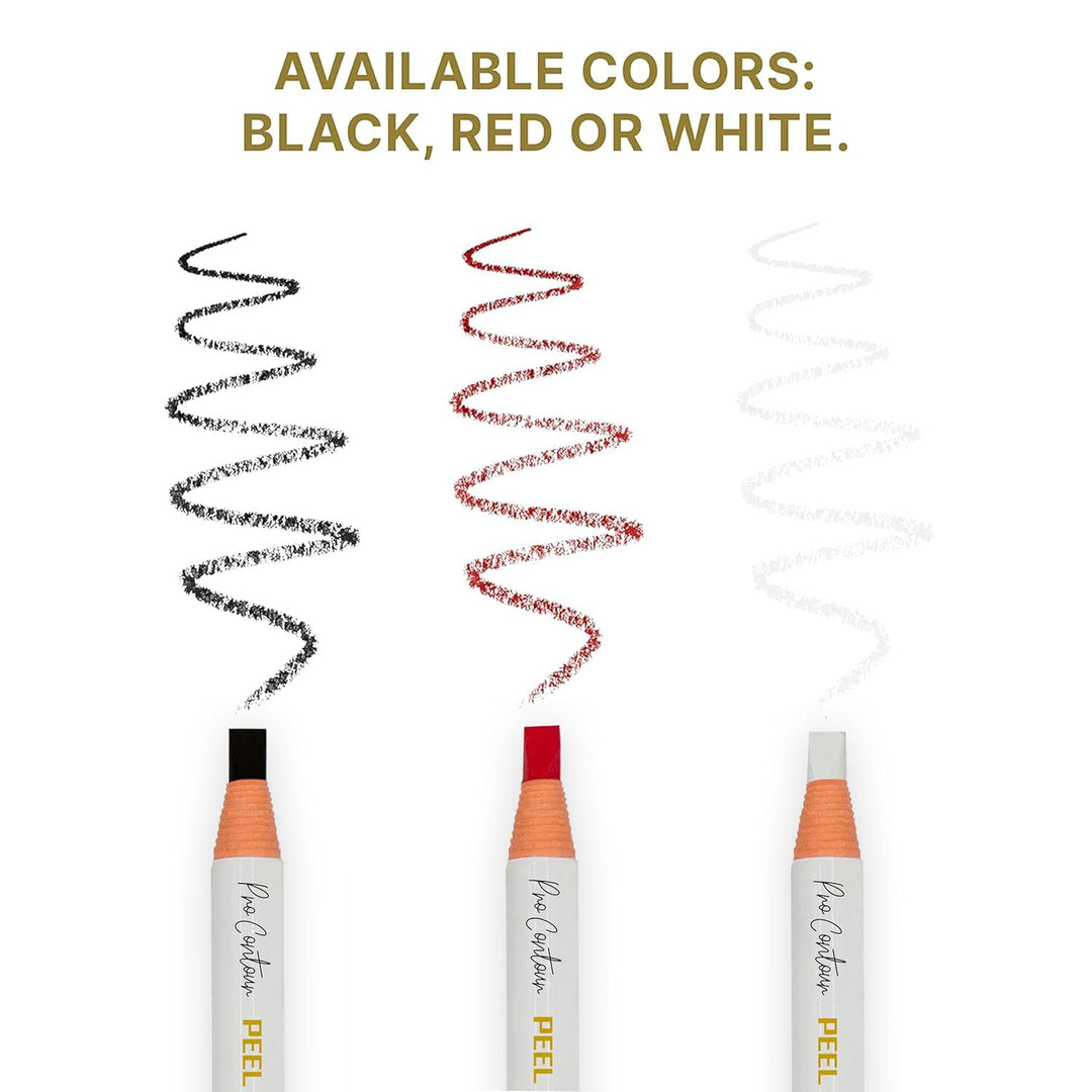 BRAWNA Pro Contour Peel-Off Stift für Augenbrauen- und Lippen-Mapping – Set mit 2 Stück – Rot – PMU