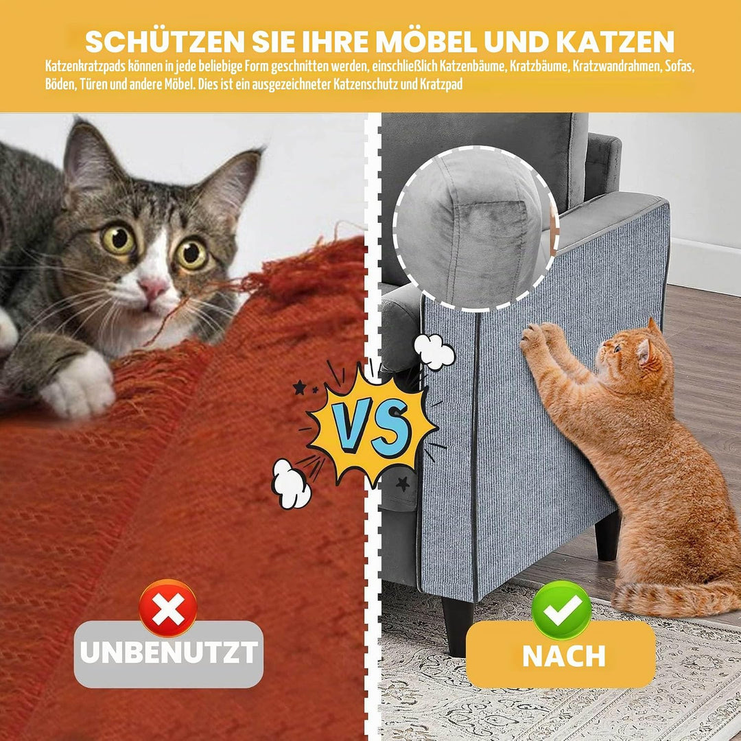 KVIDA Kratzmatte für Katzen, zuschneidbar, selbstklebend, für Couch-Möbel oder Wandschutz, Abdeckung