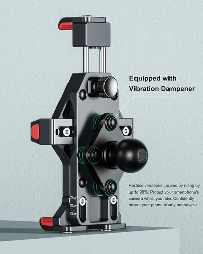 BRCOVAN Aluminiumlegierung Motorrad Handyhalterung mit Vibrationsdämpfer, One-Push-Automatiksperre 3