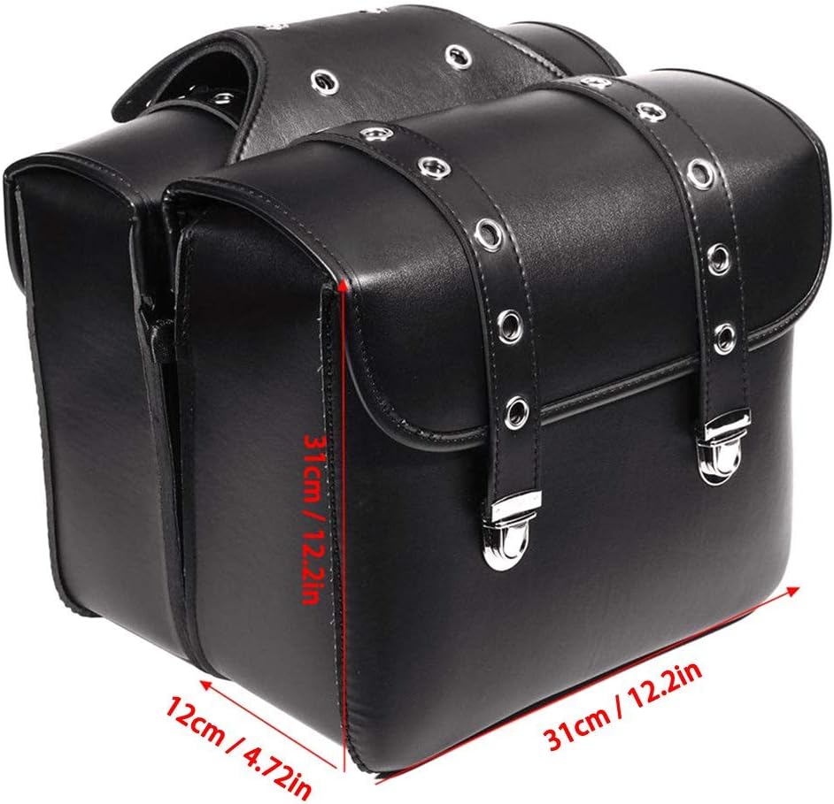 1 Paar Motorrad Seite Satteltaschen PU Leder Wasserdicht Rücksitz Satteltasche Reise Werkzeug Schwan