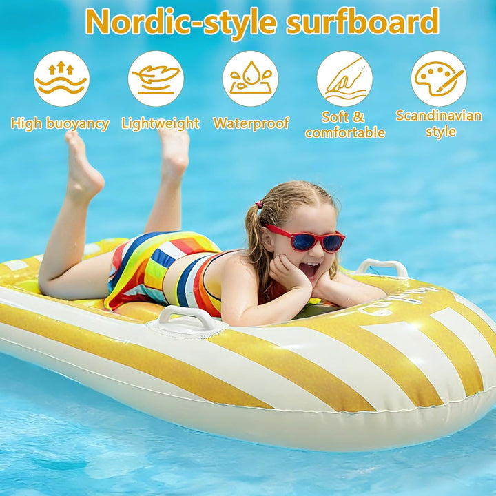 Schwimmbrett Bodyboard Aufblasbar, Shyllin Surfbrett Bodyboard mit Griffen, Schwimmhilfe Aufblasbar