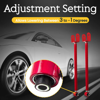 maXpeedingrods ADJ. Rear Lower Camber Control Arm Arms Red