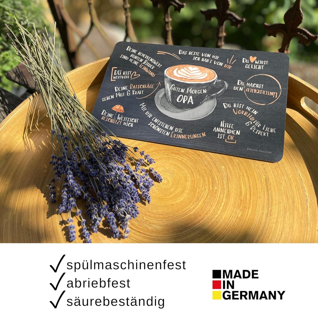 Geschenk für Grosseltern: Frühstücksbrettchen Set GUTEN MORGEN für Oma und Opa, Geschenk für werdend