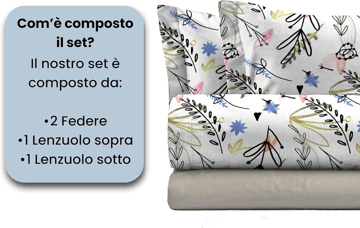 Italian Bed Linen MB Home Italy “Fantasy” Bettwäsche-Set, Provenza, Doppelbett Provenza Doppelbett,