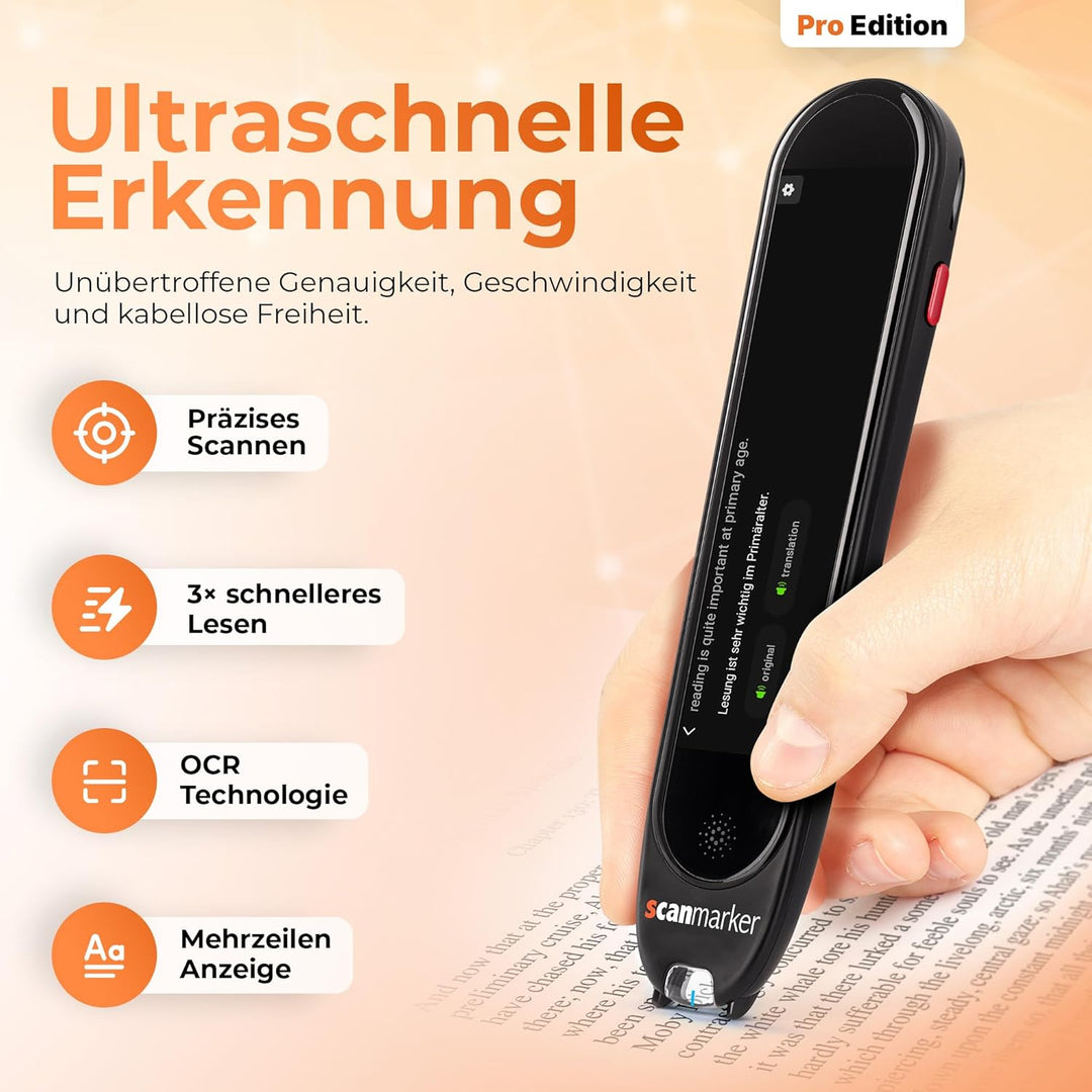 Scanmarker Air - Bluetooth-Scannerstift inkl. OCR, Textübersetzung und Sprachwiedergabe (Scanmarker