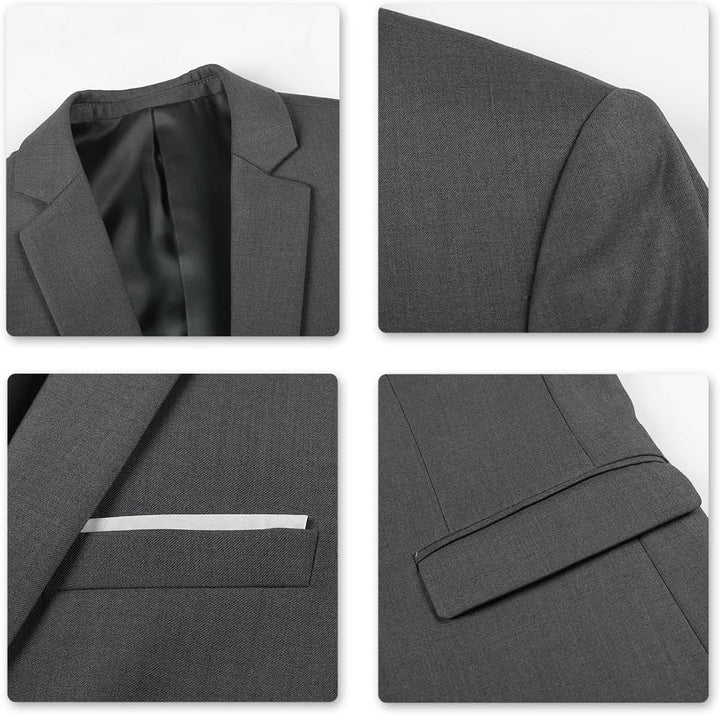 Allthemen Anzug Herren Anzüge Slim Fit 2 Teilig Business Herrenanzug Sakko Hose L Grau, L Grau