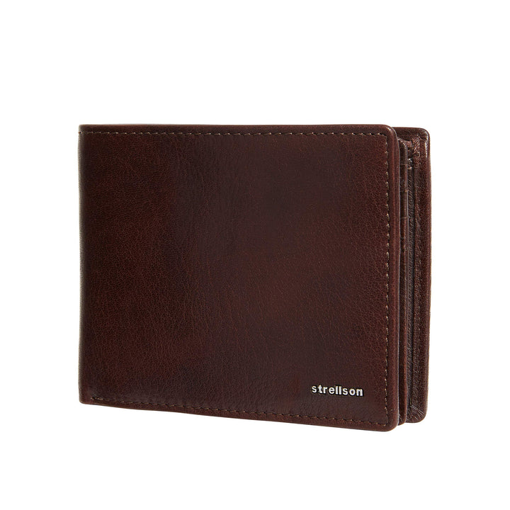 Strellson Herren Geldbeutel Jefferson Brieftasche aus Leder Braun (Dark Brown 702), Braun (Dark Brow