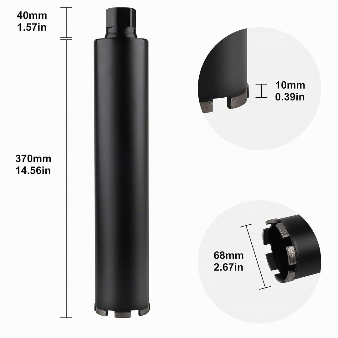 CPROSP 1¼" UNC Diamantbohrkrone mit SDS MAX Adapter, Kernbohrkrone DM 68 mm, L 420 mm, Kernbohrer fü