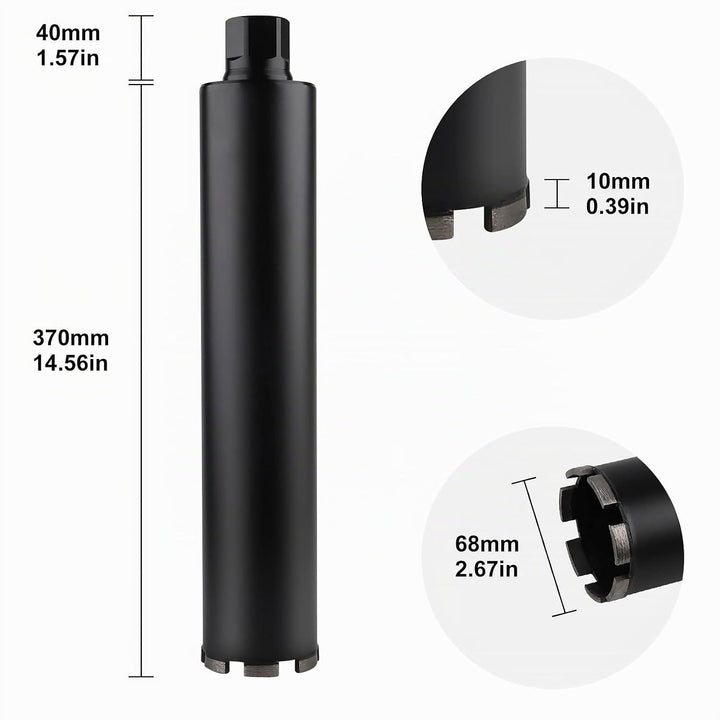 CPROSP 1¼" UNC Diamantbohrkrone mit SDS MAX Adapter, Kernbohrkrone DM 68 mm, L 420 mm, Kernbohrer fü
